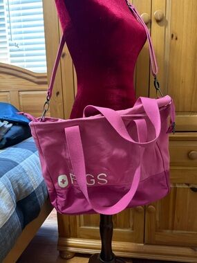 FIGS Fuchsia Pink Canvas Tote Bag with Shoulder Strap